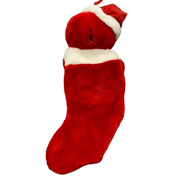 Dan Dee Smiley Face Happy Christmas Stocking Red Santa Laughing 21" Plush - Picture 5 of 9